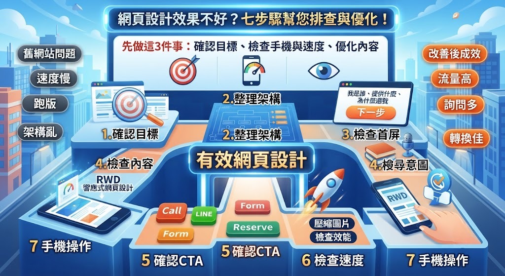 網頁設計效果不好怎麼辦?從網站架構、手機版、速度到SEO完整排查指南