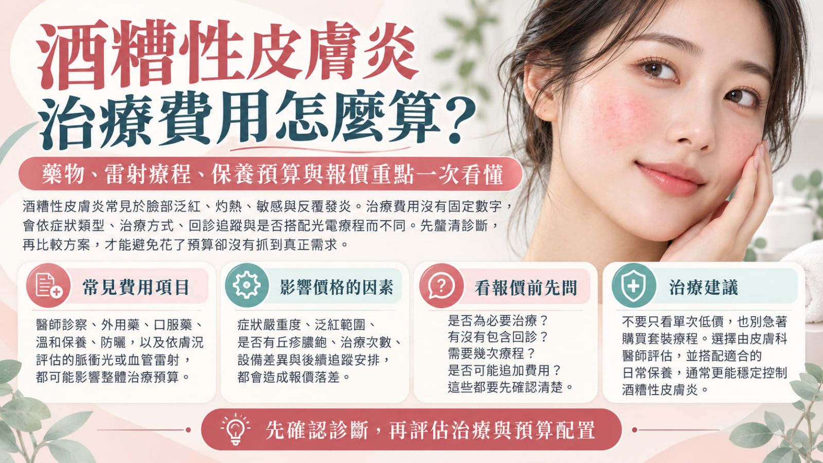 酒糟性皮膚炎治療費用怎麼算?藥物、雷射療程、保養預算與報價注意事項完整解析