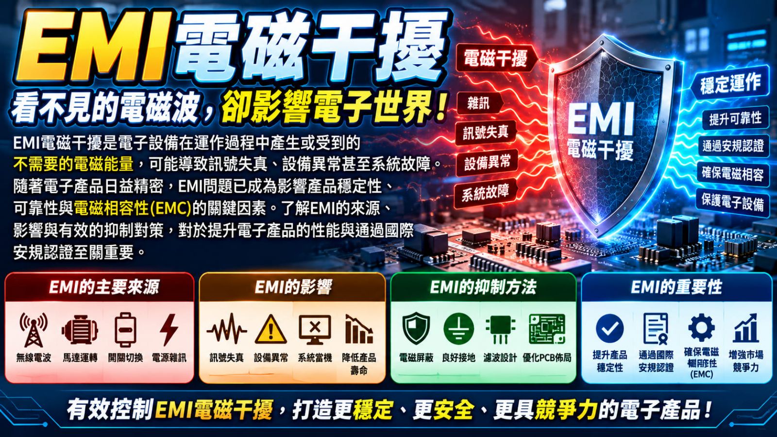 EMI電磁干擾怎麼辦?7步驟排查干擾來源、常見原因與改善方法一次看